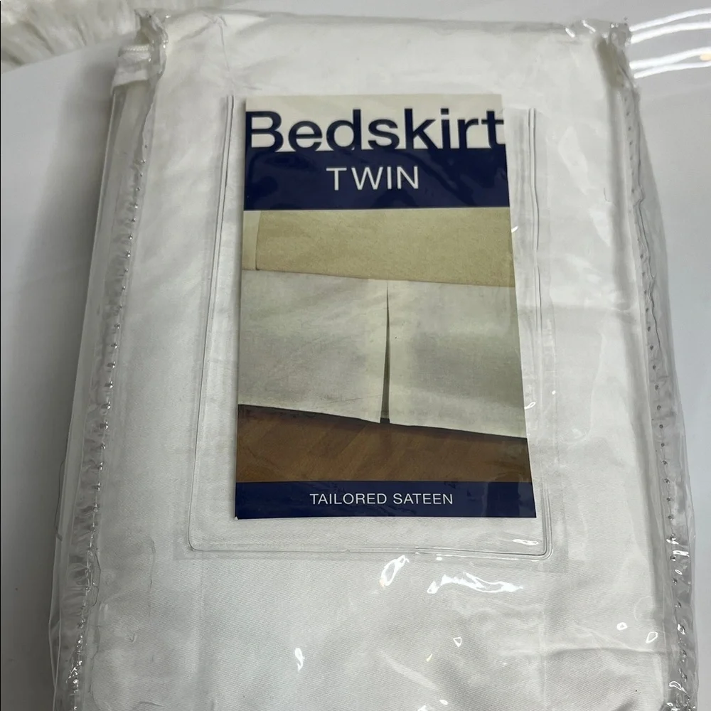 Tailored Sateen Twin Bedskirt - White